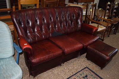Lot 277 - A faux leather three piece sofa and matching...