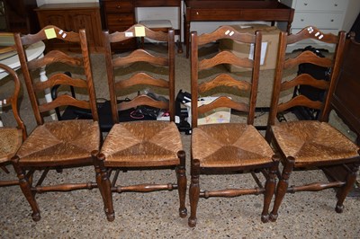Lot 280 - Four ladder back chairs