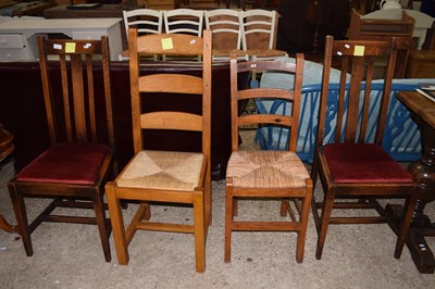 Lot 286 - A pair of dining chairs and two others with...