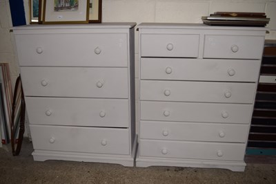 Lot 295 - A pair of painted pine chest of drawers