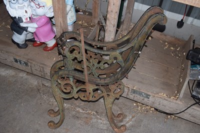 Lot 325 - Two cast iron bench ends with lion heads