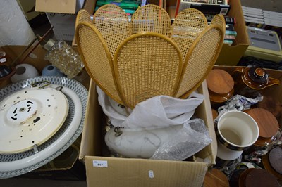 Lot 817 - THREE OPAQUE MARBLE GLASS CEILING LIGHT SHADES