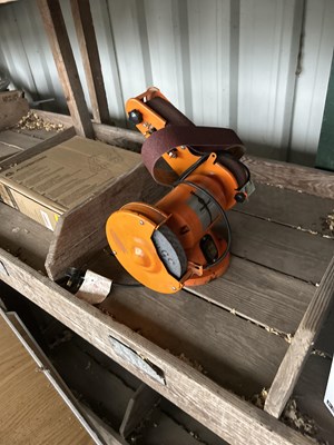 Lot 374 - bench grinder with sander