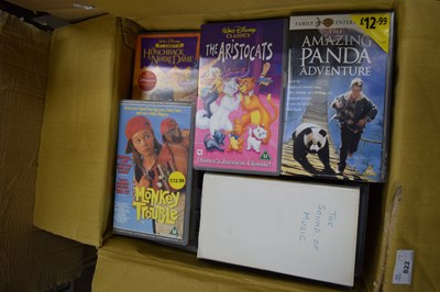 Lot 822 - TWO BOXES OF VIDEOS