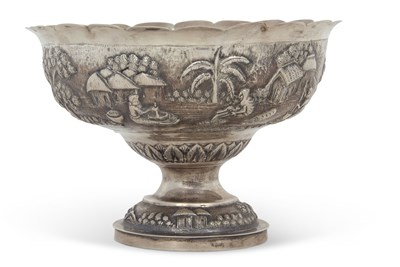 Lot 229 - An antique Indian white metal repousse...