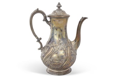 Lot 204 - A late Victorian silver coffee pot, the body...