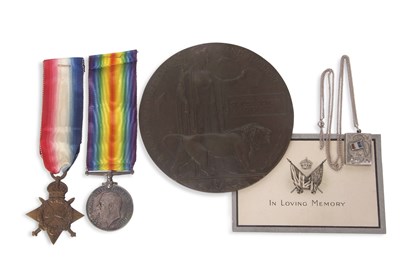Lot 163 - WW1 Death Plaque; Pvte C B Overall, Middx Regt...