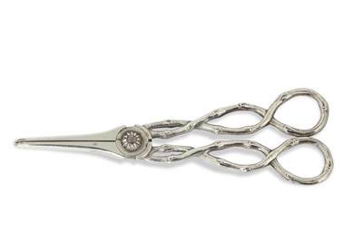 Lot 218 - A pair of Victorian silver cast grape scissors...