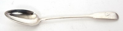 Lot 72 - A George IV silver fiddle pattern basting...