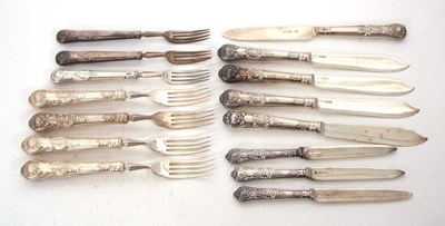 Lot 74 - Mixed Lot:  Kings pattern flat wares to...