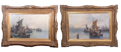 Lot 412 - F.Sigart (19th century), Pair of harbour /...