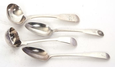 Lot 96 - Mixed Lot:  A George IV silver fiddle pattern...
