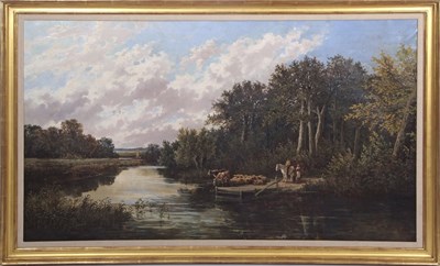 Lot 399 - W.Muller (19th century), 'Great Marlow', oil...