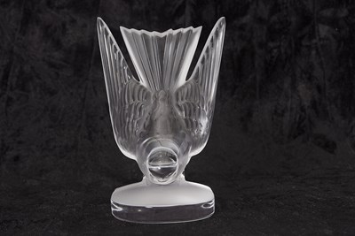 Lot 9A - A Lalique model of a swallow bookend