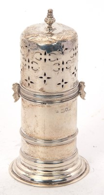 Lot 200 - An Edwardian silver lighthouse style sugar...