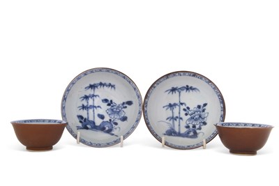 Lot 136 - Pair of Nanking Cargo Teabowls and Saucers...