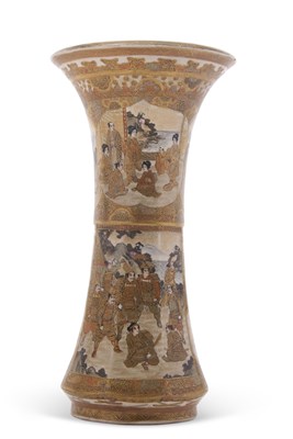 Lot 141 - A large Satsuma vase of trumpet form,...