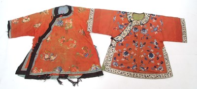 Lot 142 - Two Chinese textiles both tunics Qing Dynasty,...