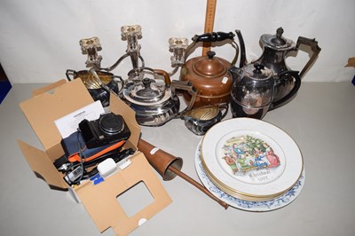 Lot 131 - Mixed Lot: Silver plated tea wares, copper...