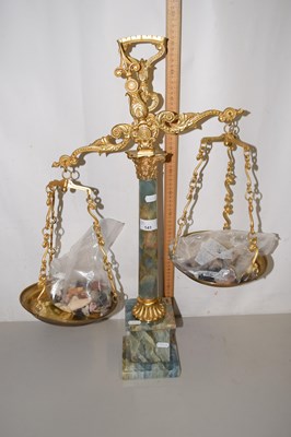 Lot 141 - A set of 20th Century gilt brass balance...