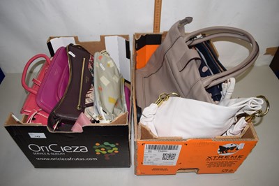 Lot 142 - Two boxes of assorted handbags