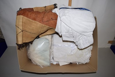 Lot 152 - Box of mixed items to include vintage table...