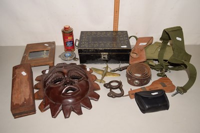 Lot 181 - Mixed Lot: A hardwood mask, various belts, RAC...