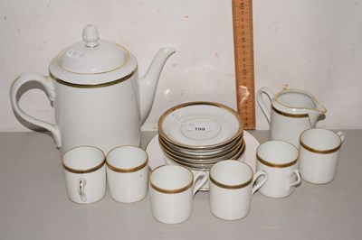 Lot 199 - A Richard Ginori gilt rimmed coffee set
