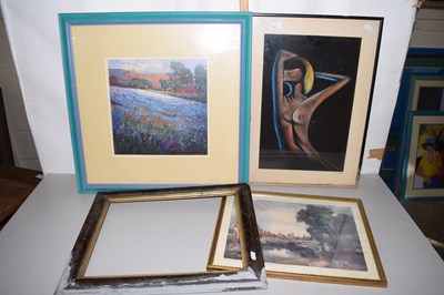 Lot 217 - A framed abstract study of a nude plus other...
