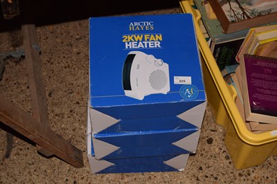 Lot 225 - Three boxed fan heaters