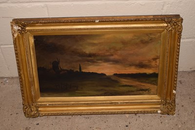 Lot 268 - Dunn, study of a windmill at dusk, oil on...