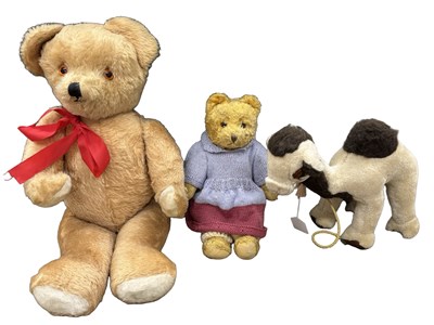 Lot 391 - Three vintage stuffed toys, to include 2 bears...