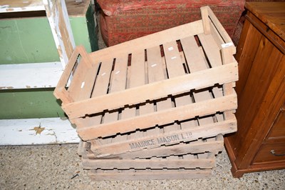 Lot 280 - Six vintage wooden fruit or potato trays