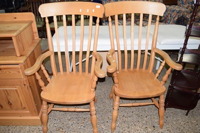 Lot 326 - A pair of modern beech wood Windsor chairs