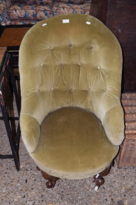 Lot 331 - A Victorian button back armchair