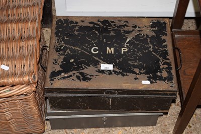Lot 333 - Two metal deed boxes