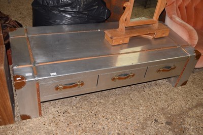 Lot 361 - A retro style metal covered coffee table in...