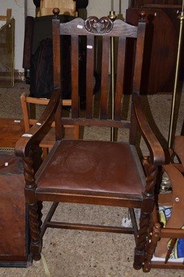 Lot 346 - An early 20th Century oak barley twist carver...