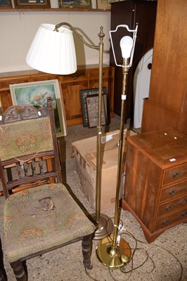 Lot 349 - Two brass standard lamps