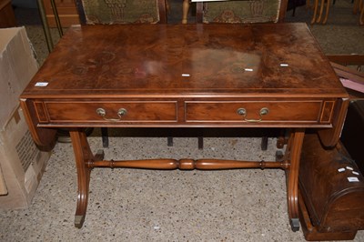 Lot 354 - A reproduction yew wood veneered sofa table