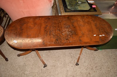 Lot 361 - A yew wood veneered twin pedestal coffee table