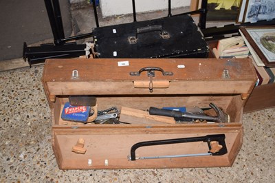 Lot 366 - One metal and one wood tool chest and contents