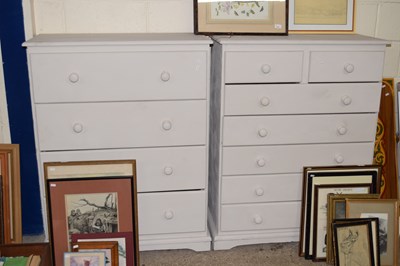 Lot 369 - Two painted pine chests of drawers
