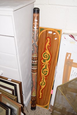 Lot 375 - A reproduction didgeridoo together with a...