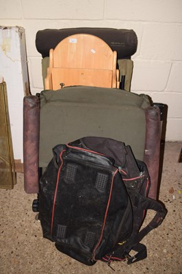 Lot 377 - Two folding fishing chairs, a high chair and a...