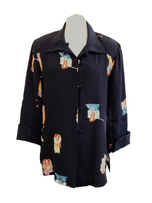 Lot 73 - A silk kimono style tunic shirt by Nambla,...