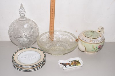 Lot 2 - Mixed Lot: A crystal glass covered dish,...