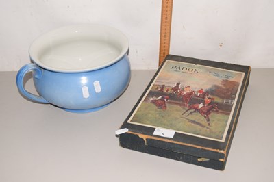 Lot 6 - A Padok boxed card game and a chamber pot