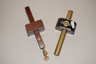 Lot 48 - Two vintage brass and hardwood wood working...
