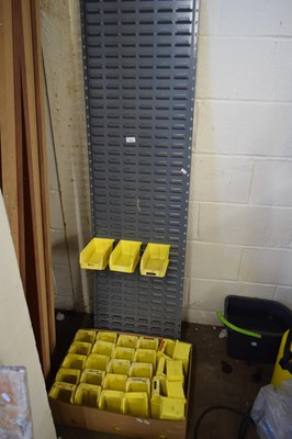 Lot 874 - WORKSHOP PLASTIC STORAGE TRAYS AND METAL RACKING